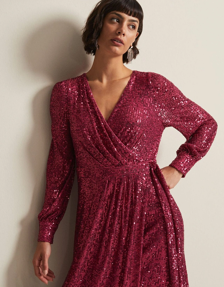 Amily Pink Sequin Maxi Dress