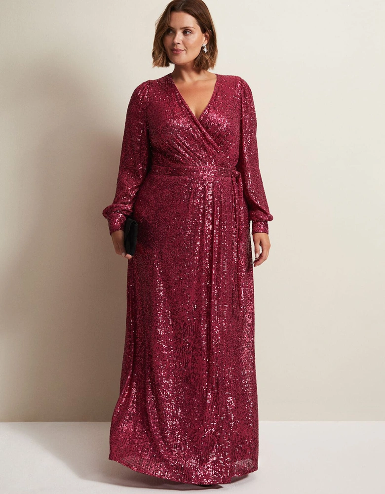 Amily Pink Sequin Maxi Dress