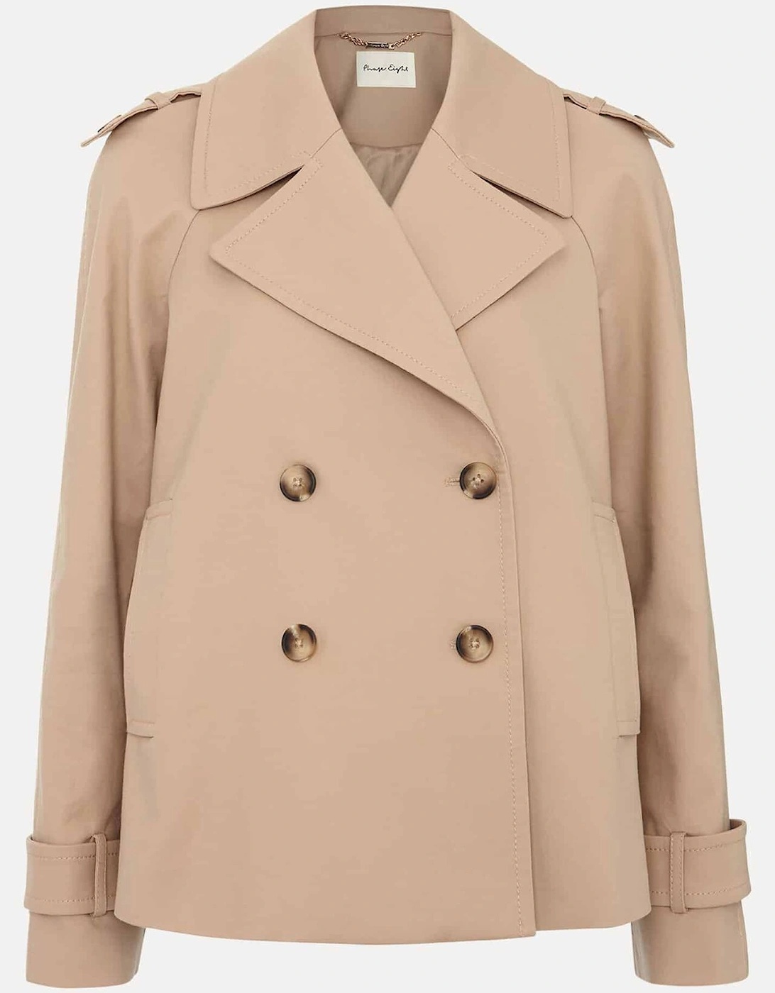 Lola Camel Cropped Trench Jacket