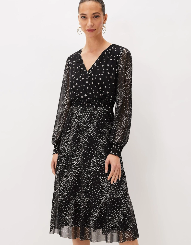 Star Shimmer Wrap Dress