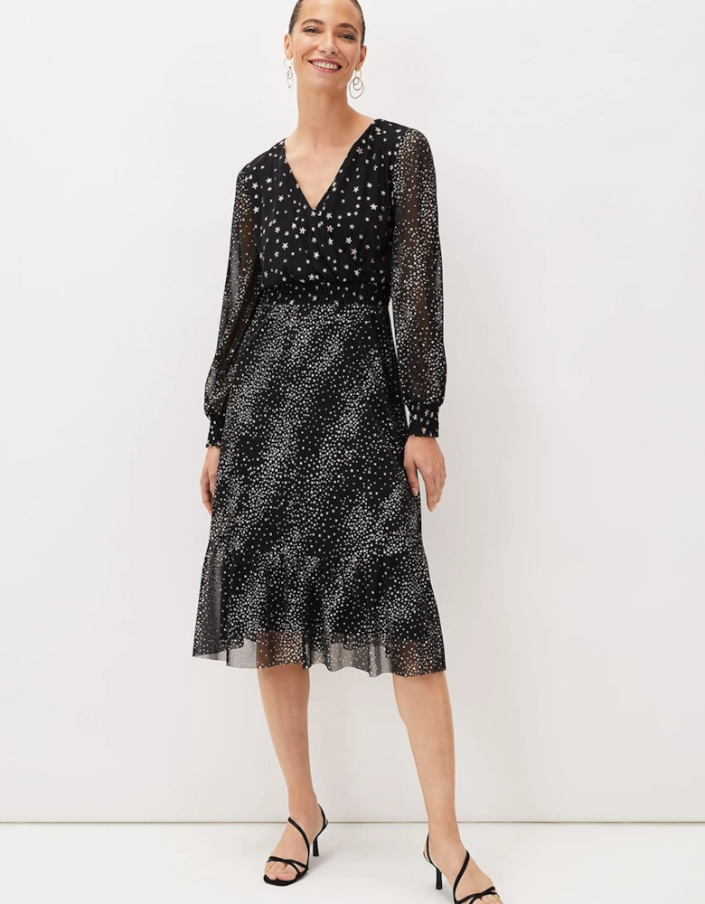 Star Shimmer Wrap Dress