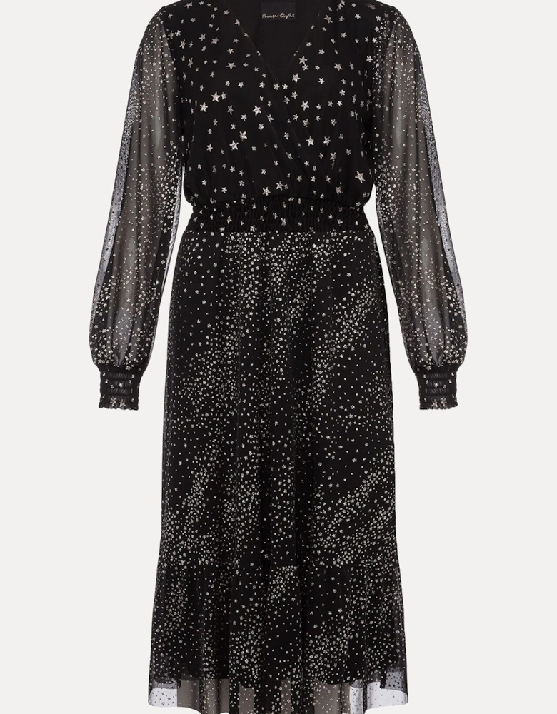 Star Shimmer Wrap Dress