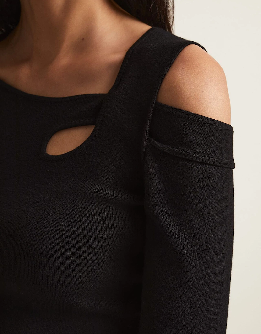 Wren Black Cut Out Knitted Top