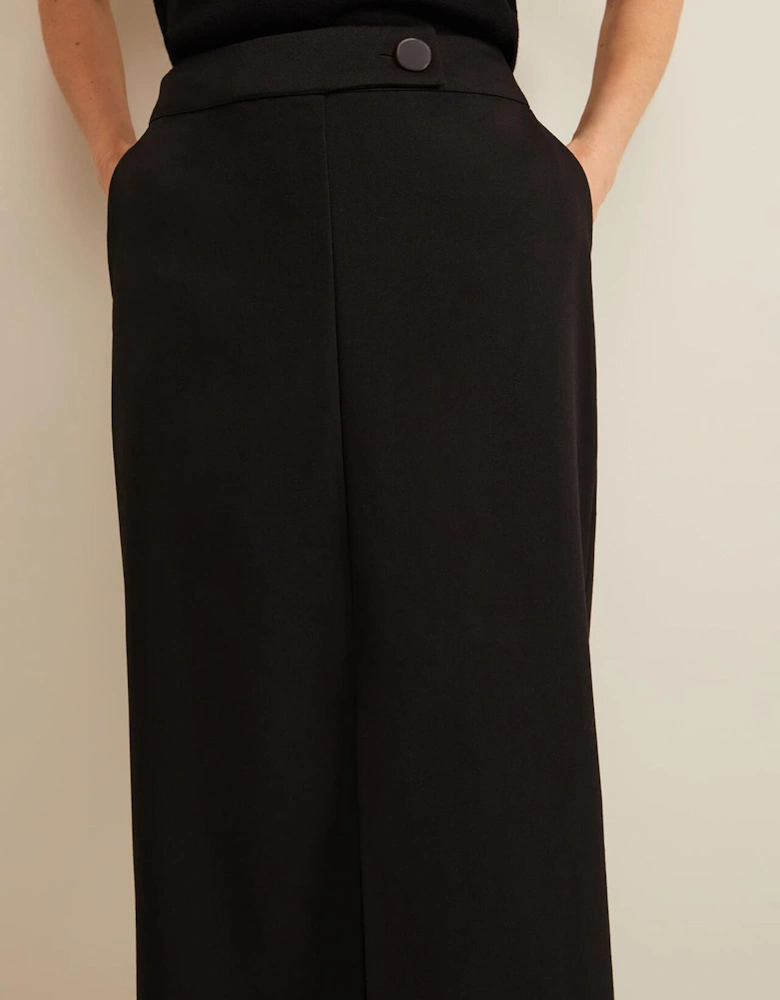 Brynn Black Midi Suit Skirt