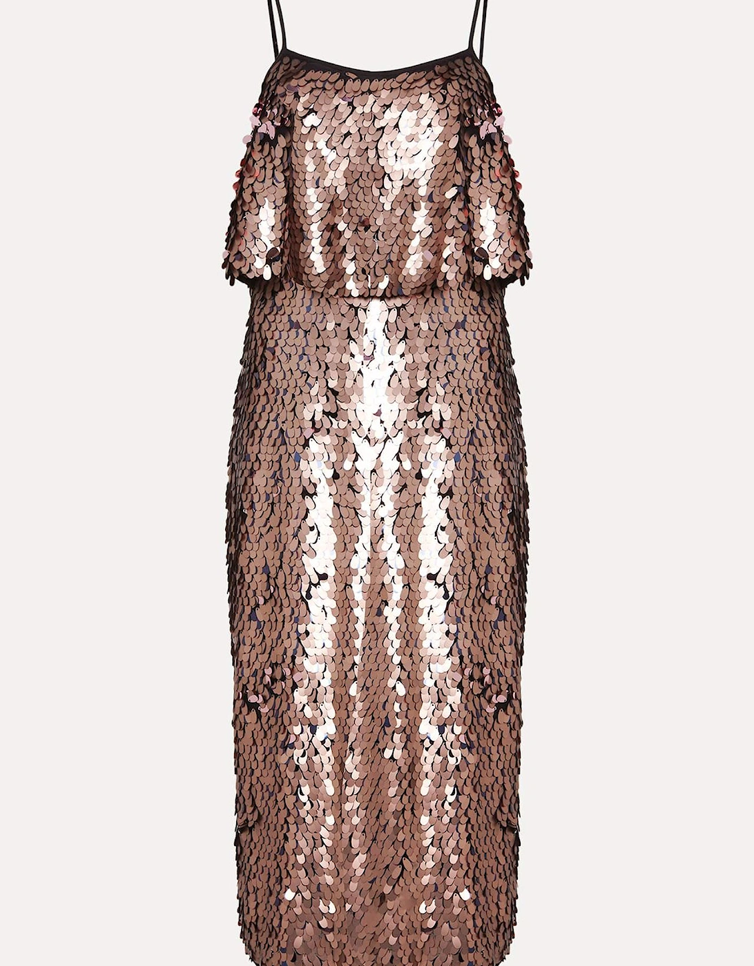 Myka Bronze Sequin Tiered Dress