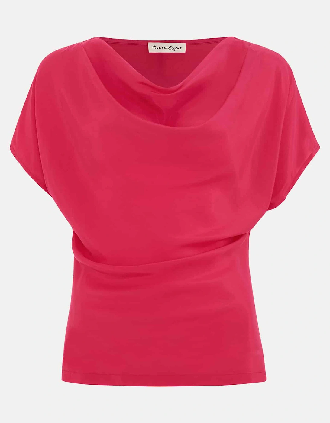 Cheryl Cowl Neck Woven Front Top