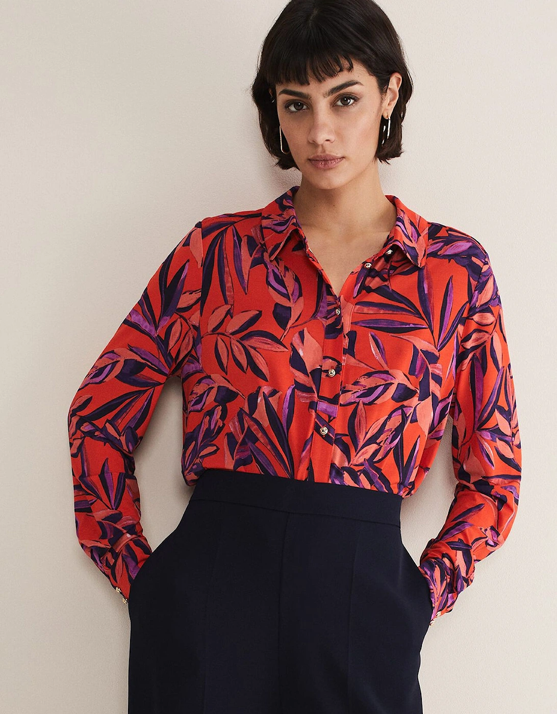 Shareen Leaf Print Shirt, 9 of 8