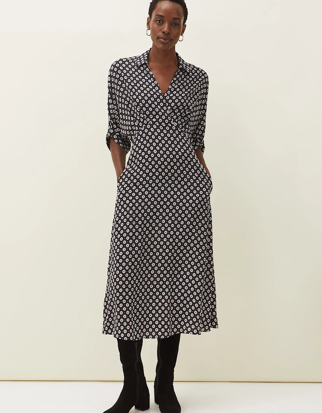 Ryleigh Geometric Print Midi Dress, 7 of 6