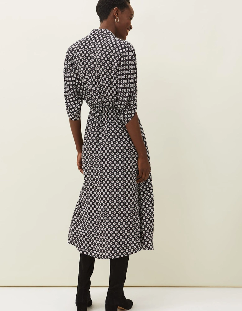 Ryleigh Geometric Print Midi Dress