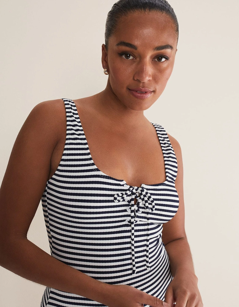 Striped Ribbed Swimsuit