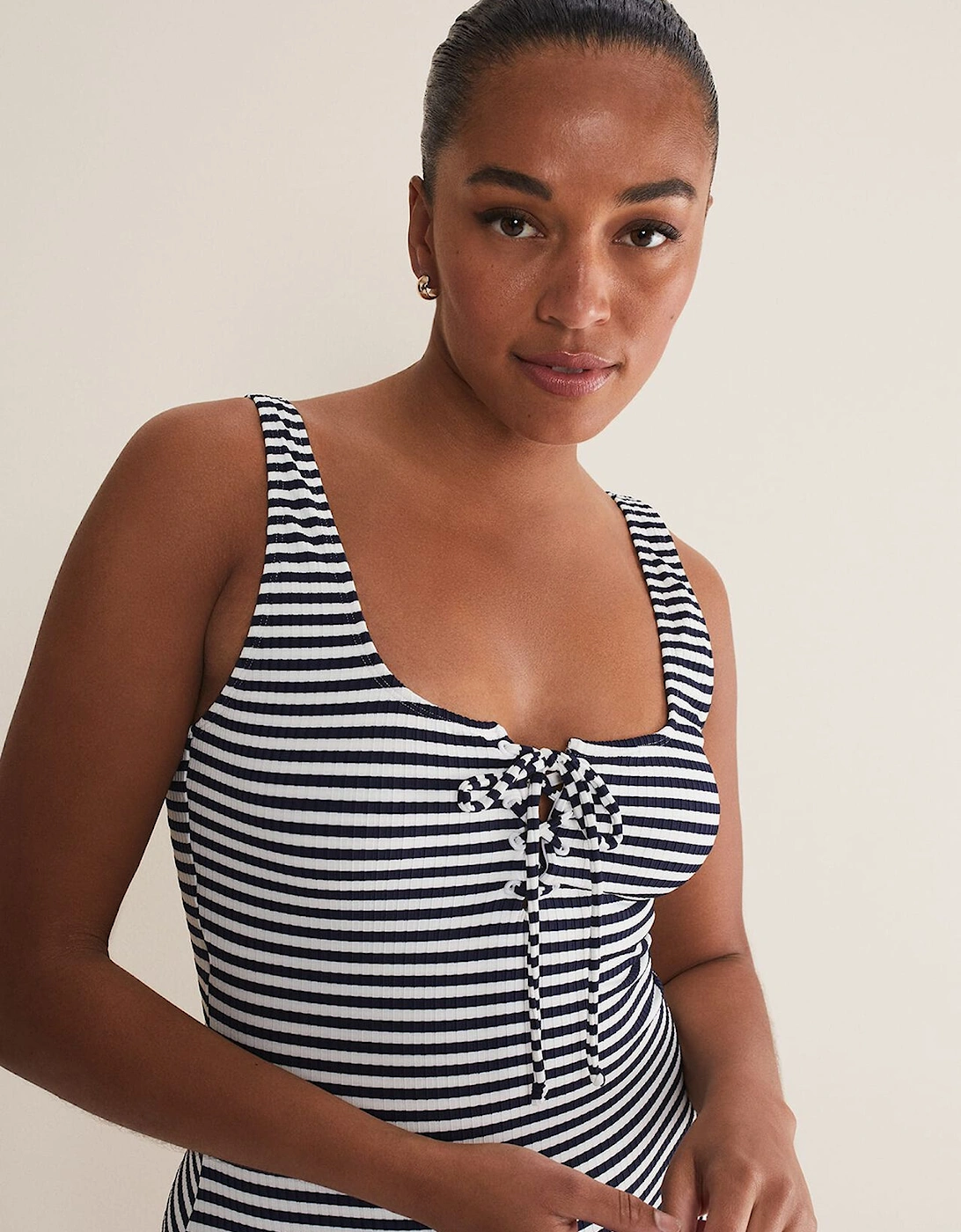 Striped Ribbed Swimsuit