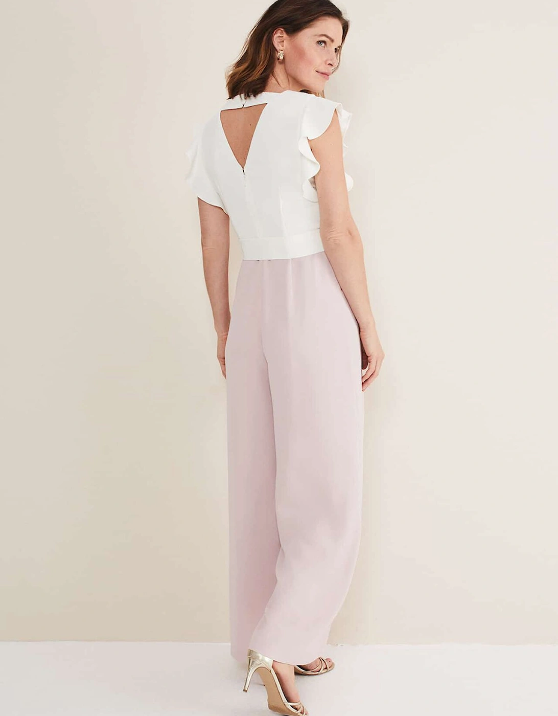 Kallie V Neck Frill Jumpsuit