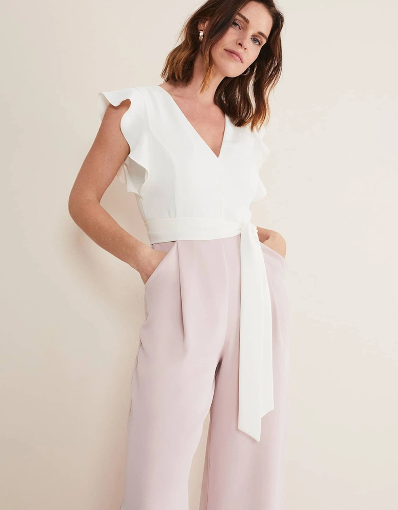 Kallie V Neck Frill Jumpsuit