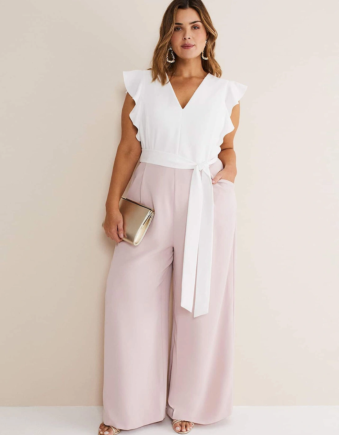 Kallie V Neck Frill Jumpsuit