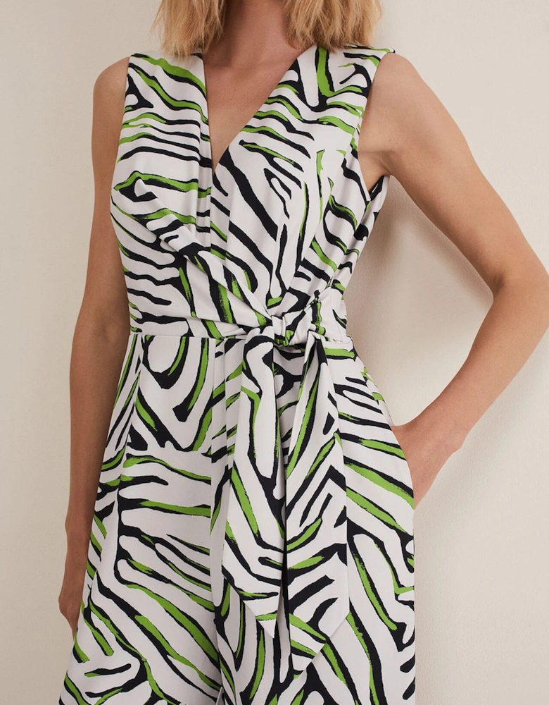 Tamsin Zebra Print Wide Leg Jumpsuit