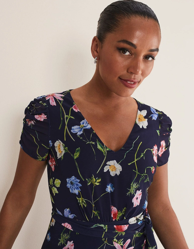 Lola Floral Tiered Midi Dress