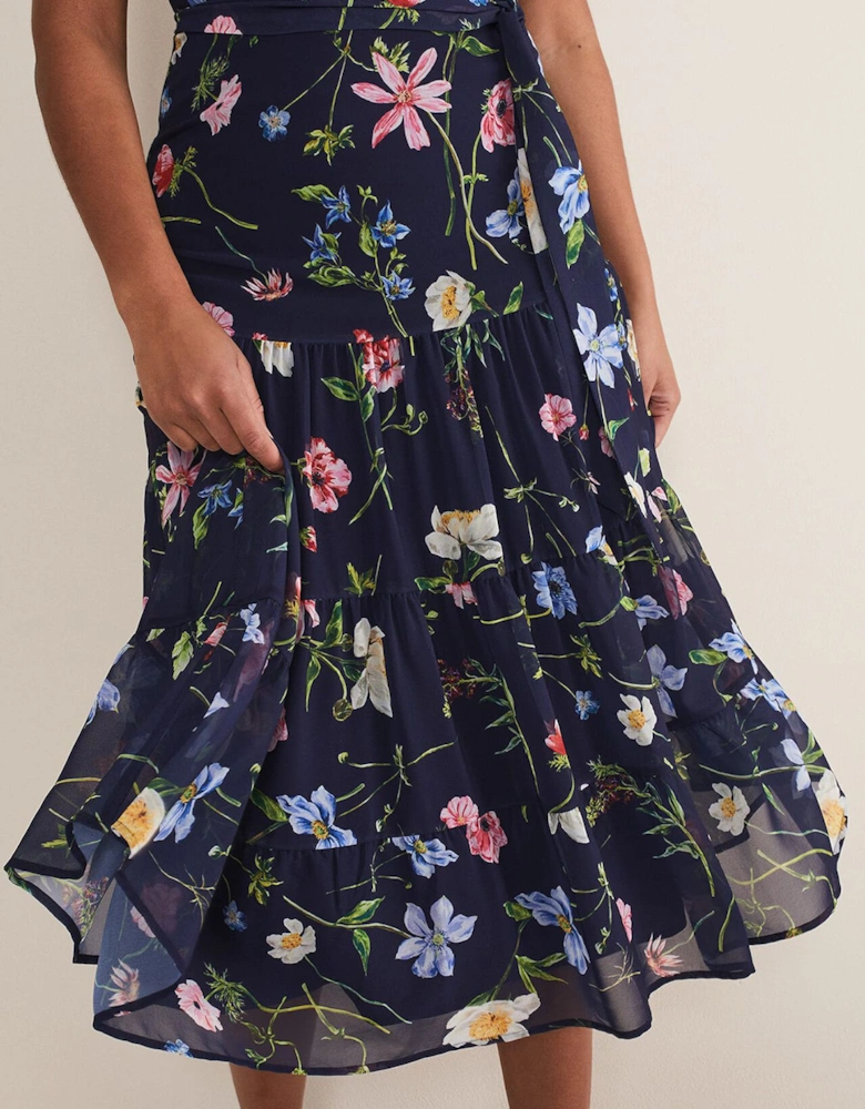 Lola Floral Tiered Midi Dress