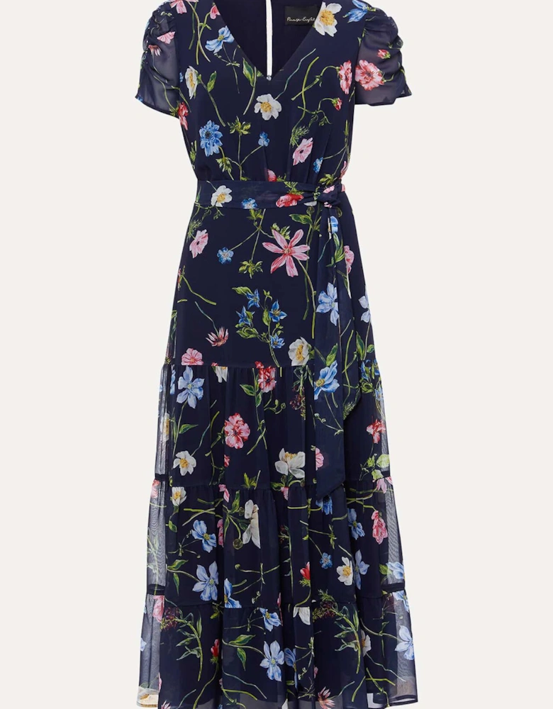 Lola Floral Tiered Midi Dress