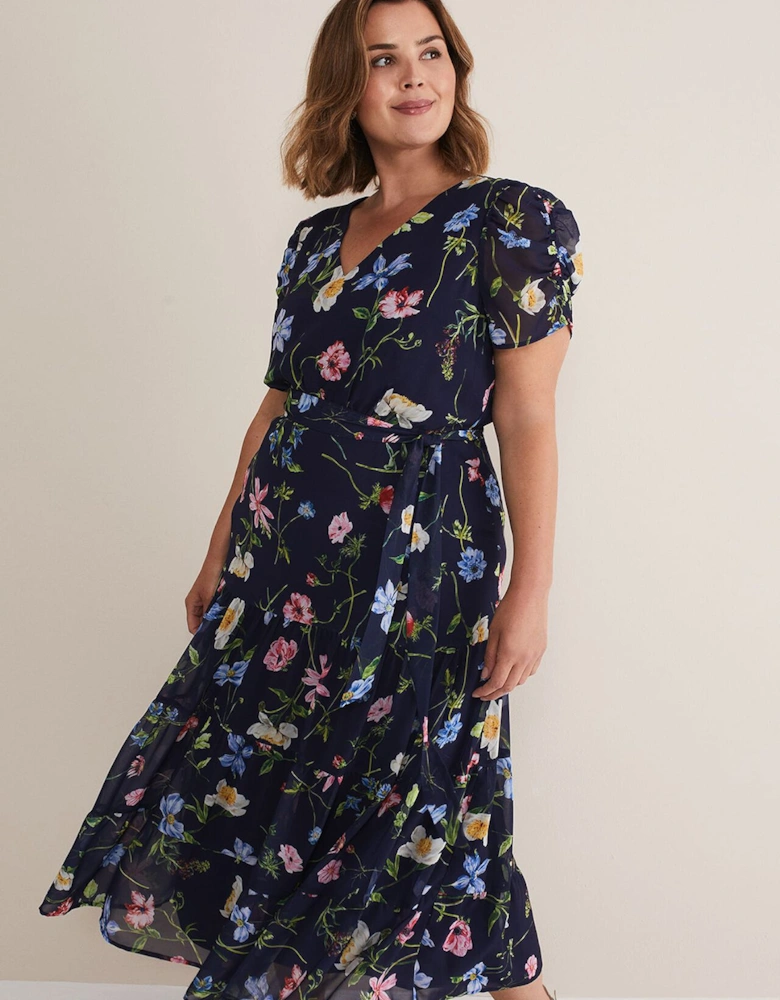 Lola Floral Tiered Midi Dress