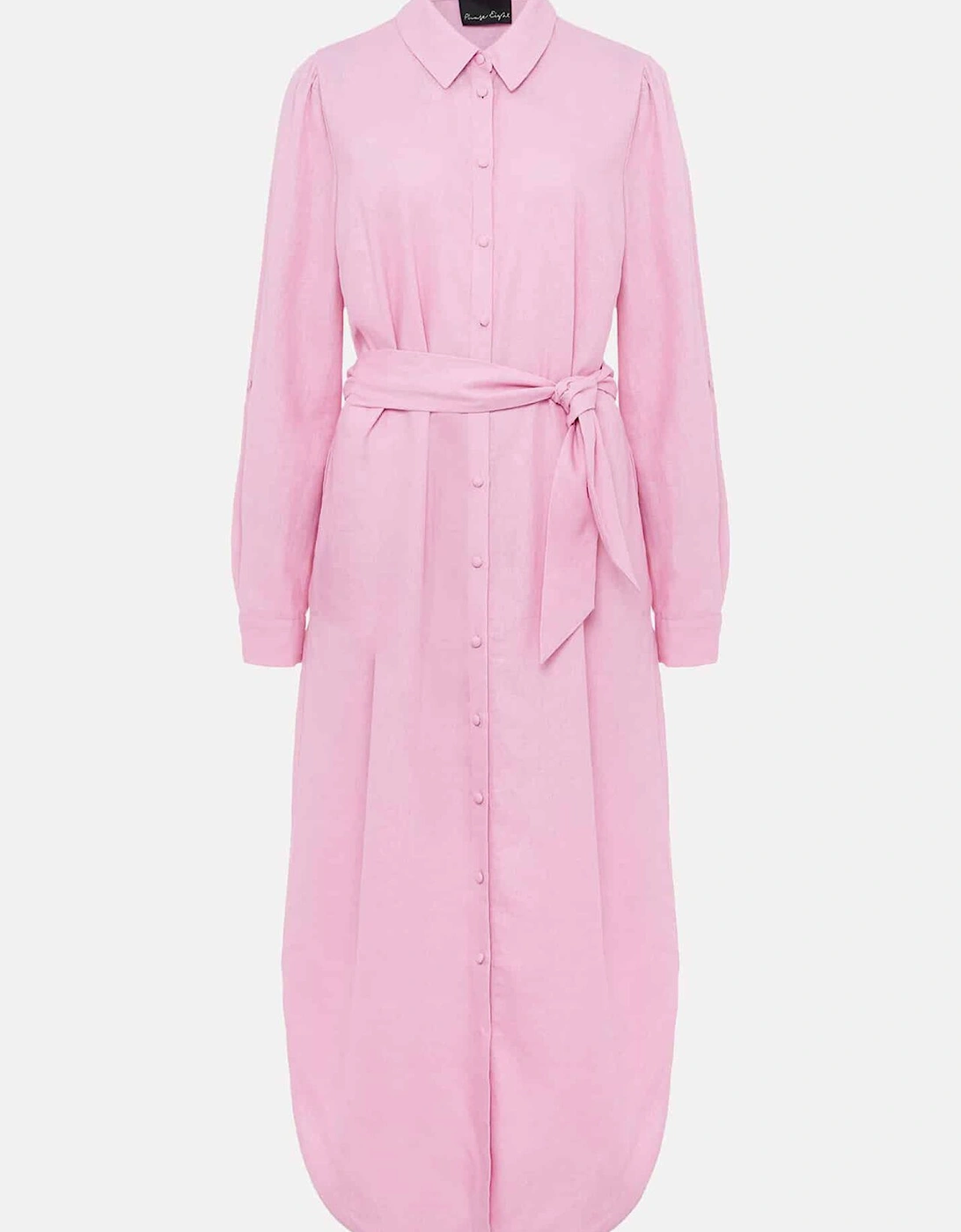 Rosalina Pink Linen Shirt Dress