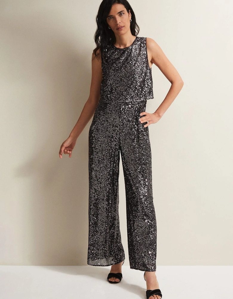 Aubrey Sequin Wide Leg Jumpsuit