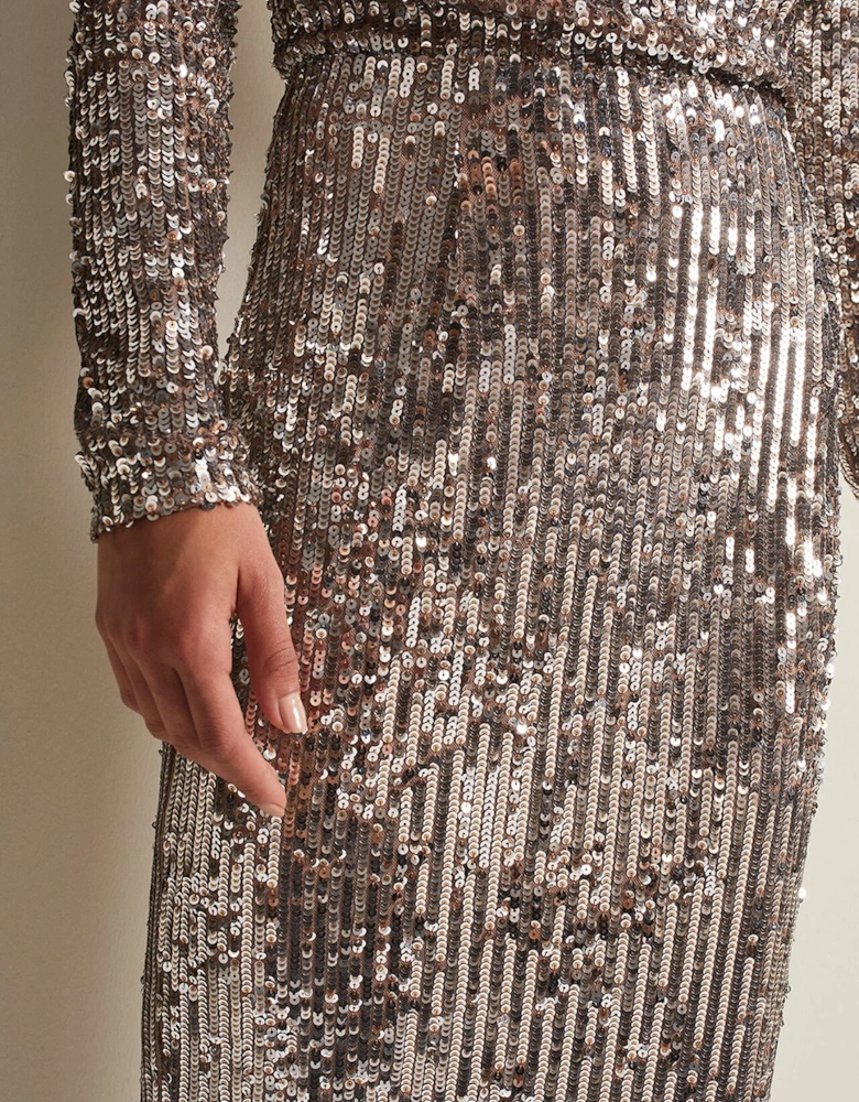 Milani Sequin Pencil Midi Skirt