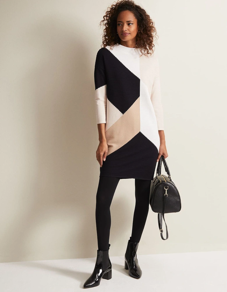 Hetty Colour Block Tunic Mini Dress