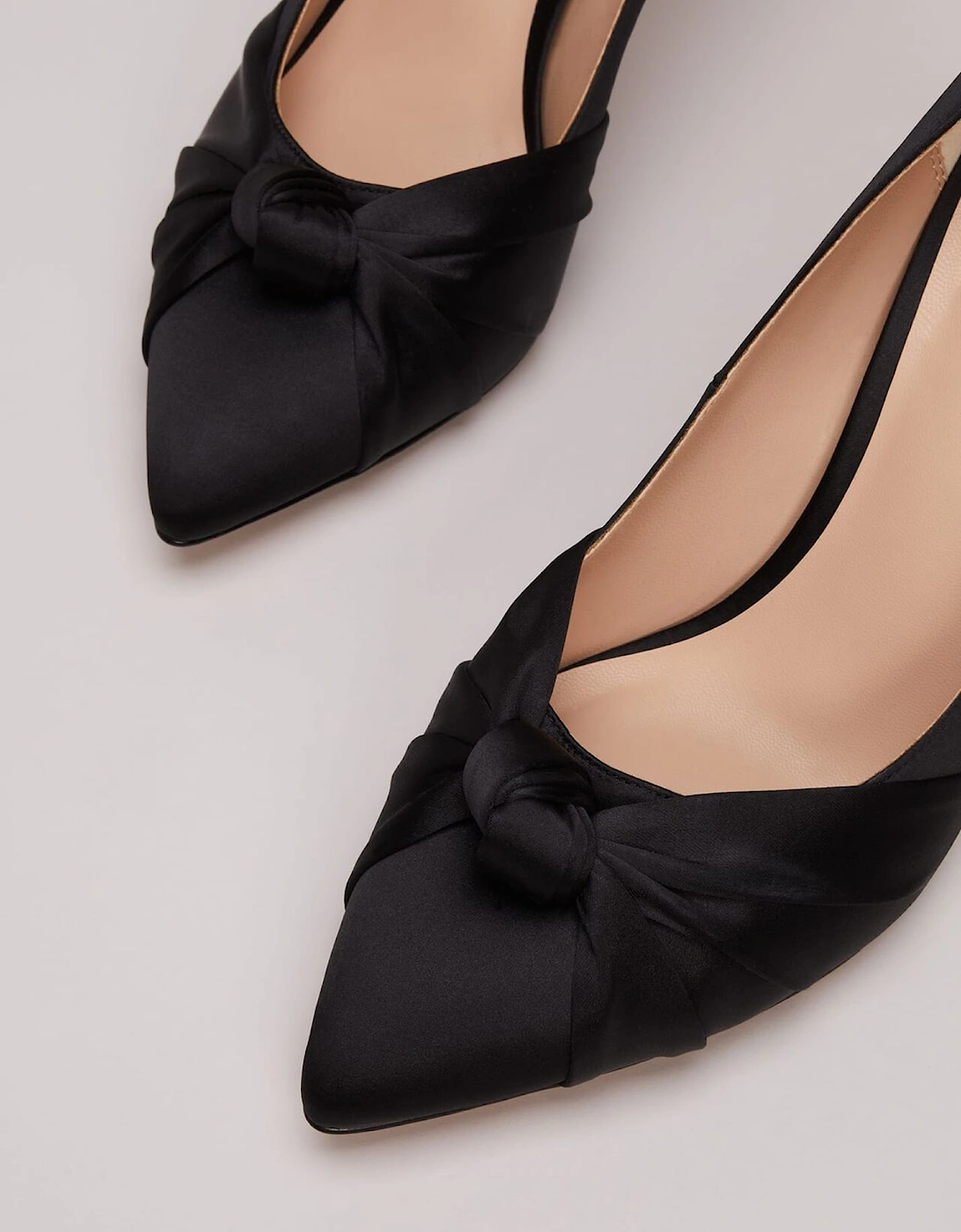 Black Satin Court Heels