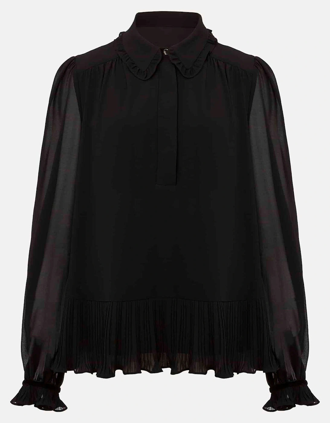 April Black Ruffle Blouse