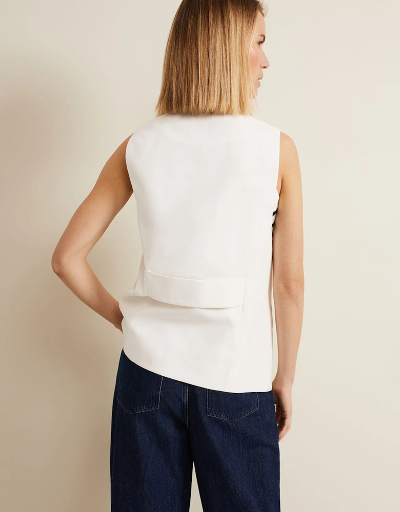 Inara White Longline Waistcoat