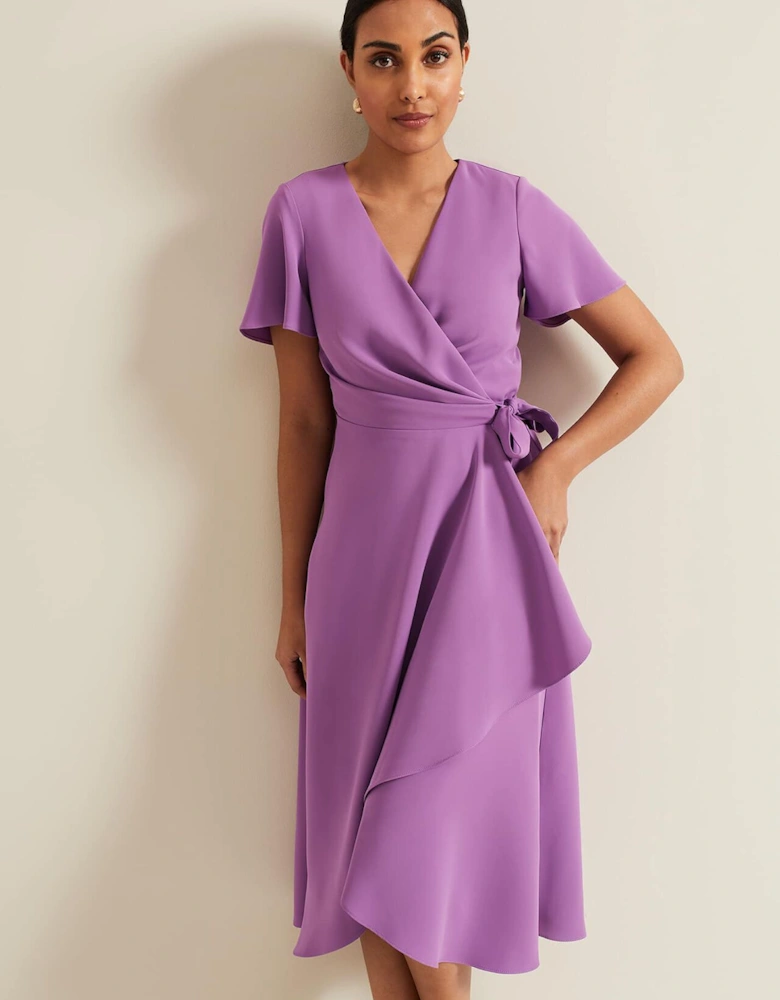 Petite Julissa Frill Wrap Dress