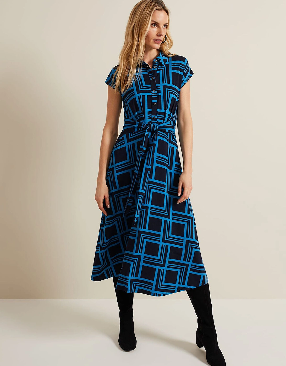 April Short Sleeve Geo Dress, 9 of 8