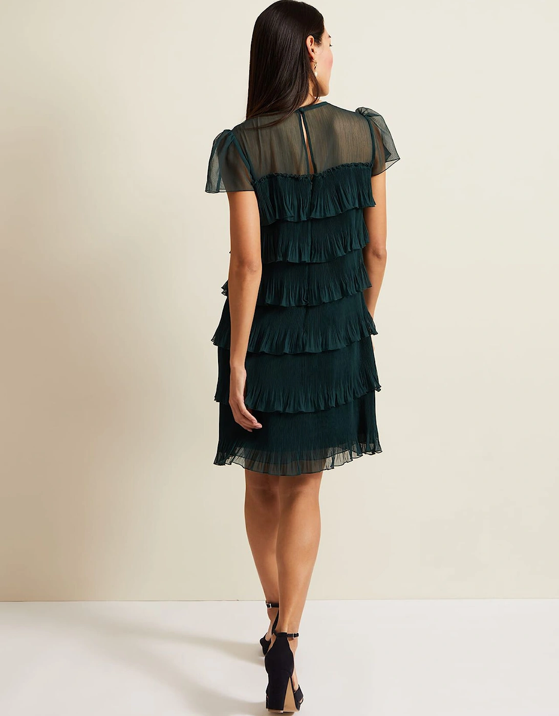 Mimi Dark Green Frill Mini Dress