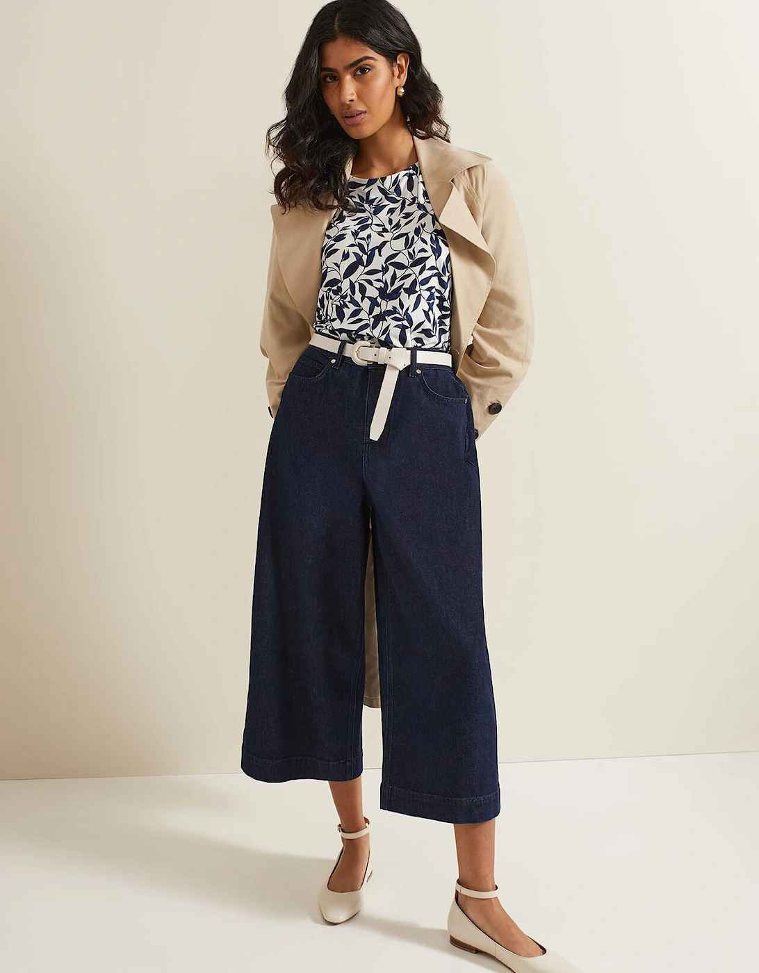 Nayana Leaf Print Top