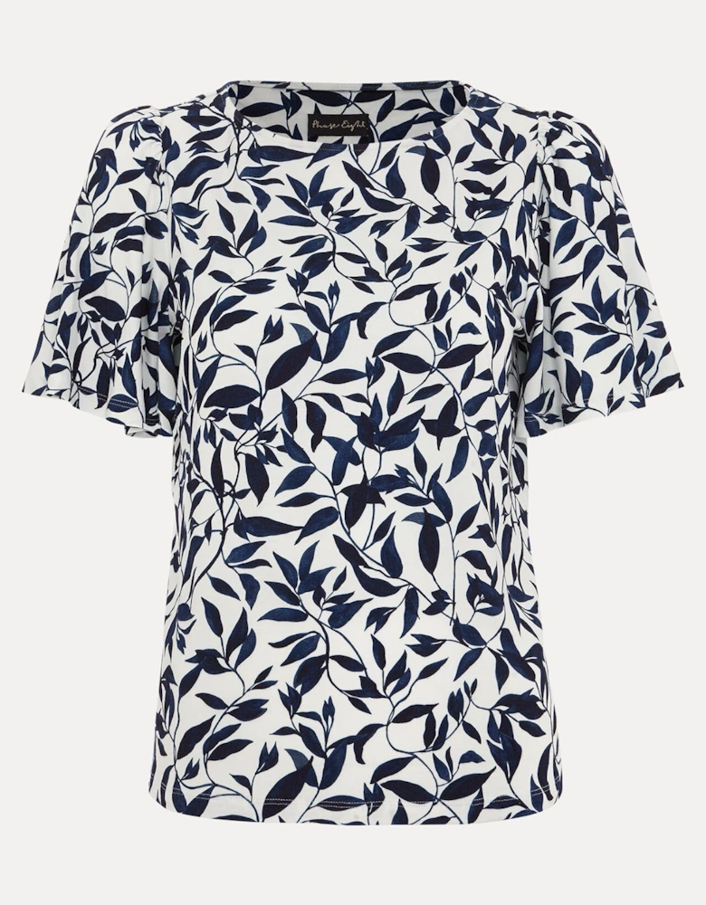 Nayana Leaf Print Top