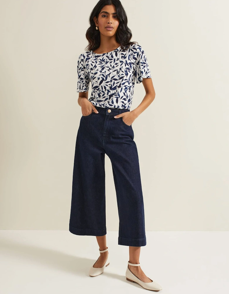 Nayana Leaf Print Top