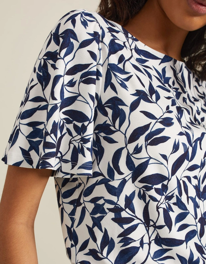 Nayana Leaf Print Top