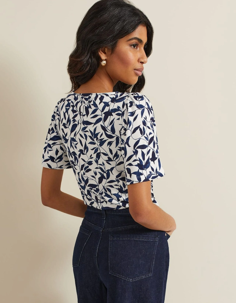Nayana Leaf Print Top