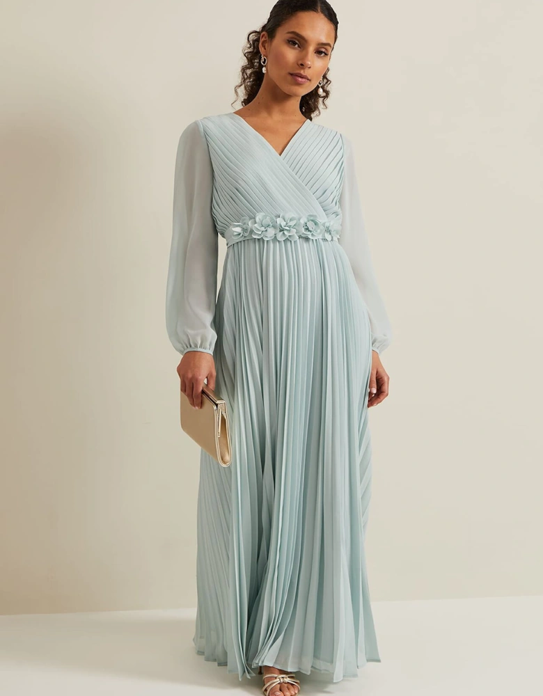 Petite Alecia Pleated Maxi Dress