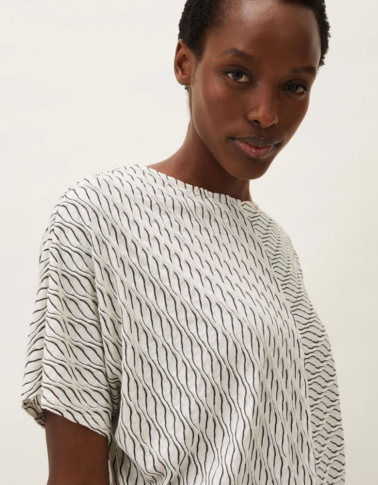 Mollie Cutabout Stripe Textured Top