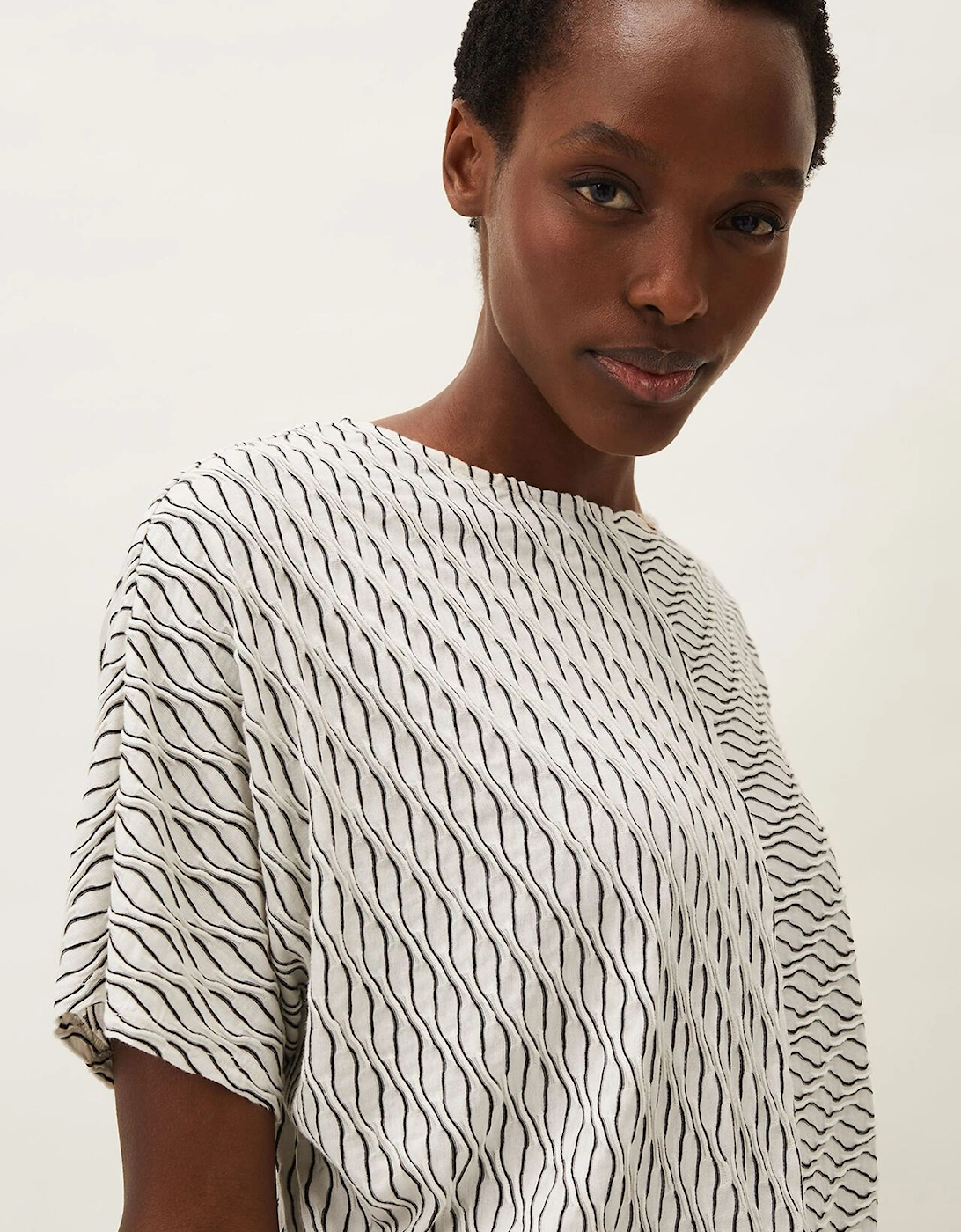 Mollie Cutabout Stripe Textured Top