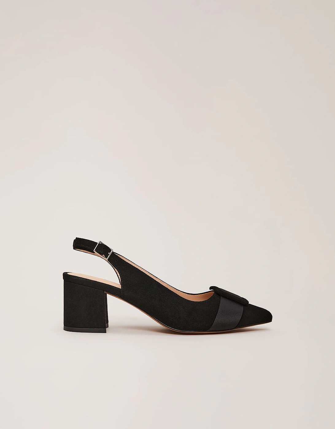 Suede Buckle Block Heel Shoe, 9 of 8