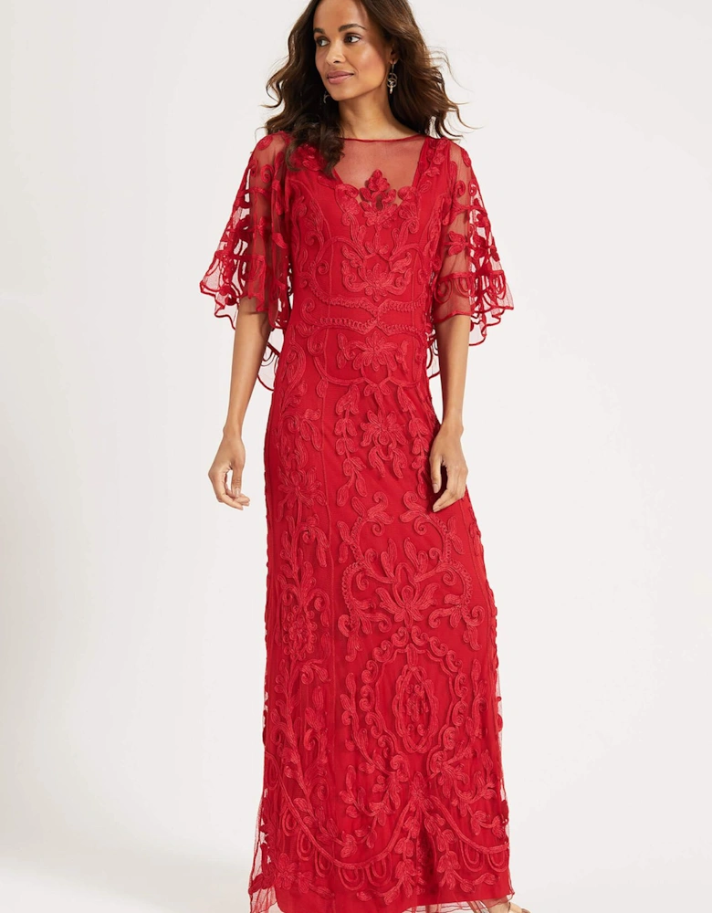 Aviana Tapework Lace Maxi Dress