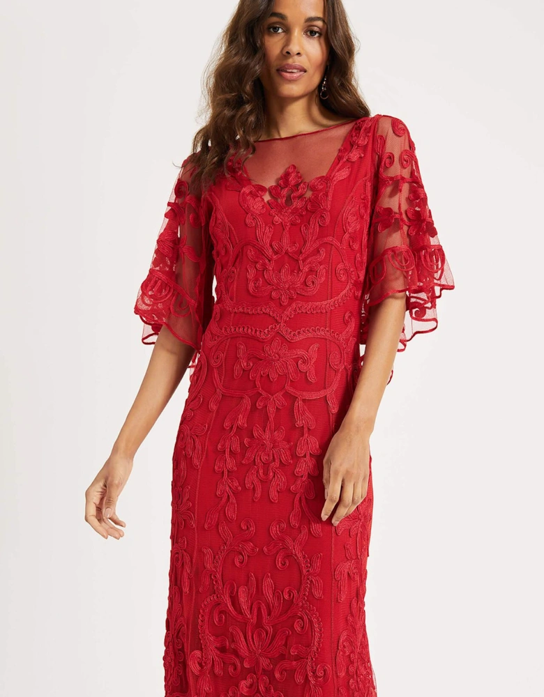 Aviana Tapework Lace Maxi Dress