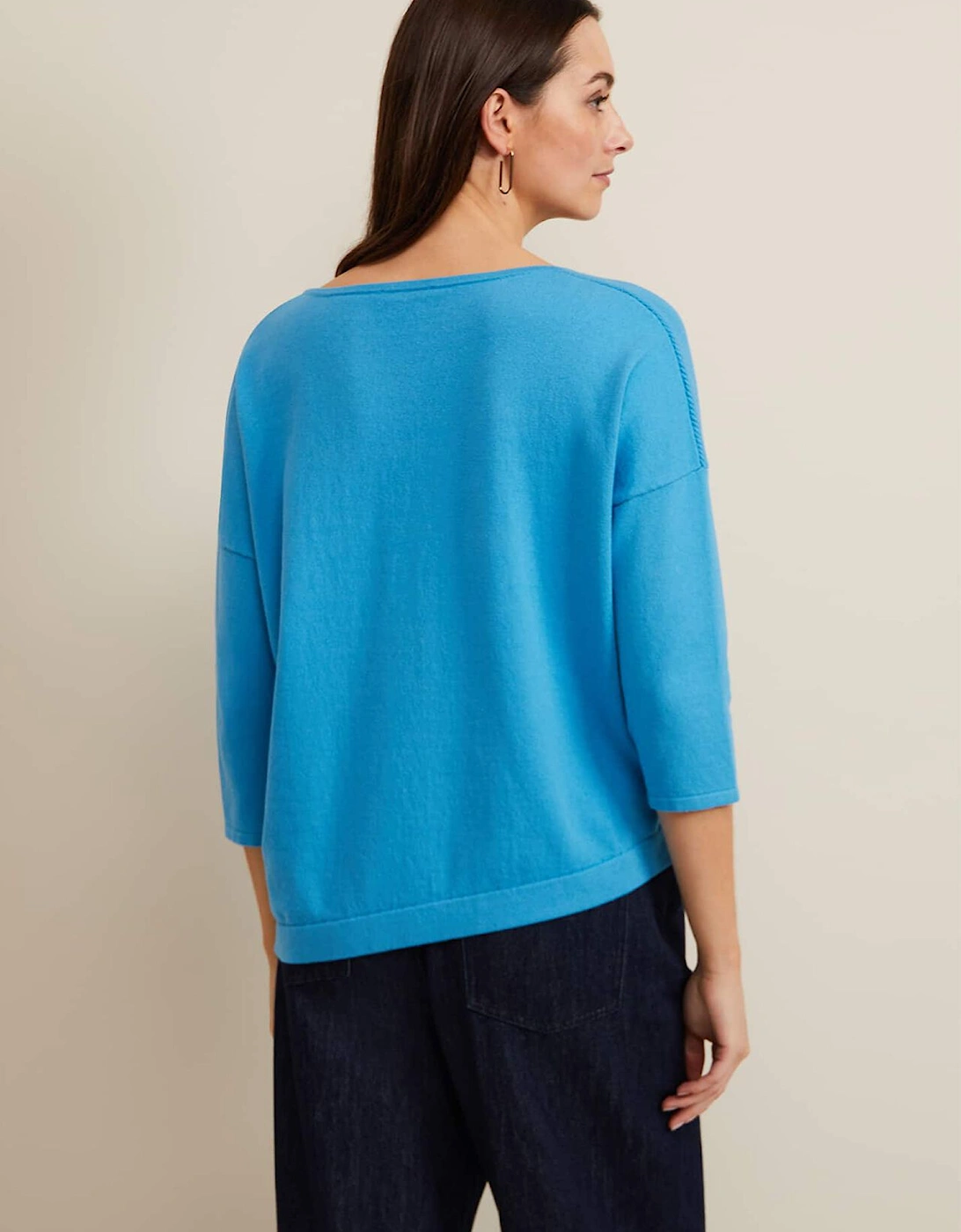 Georgia Ribbed Asymmetric Button Jumper