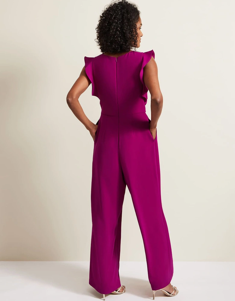 Ayla Magenta Ruffle Wrap Jumpsuit