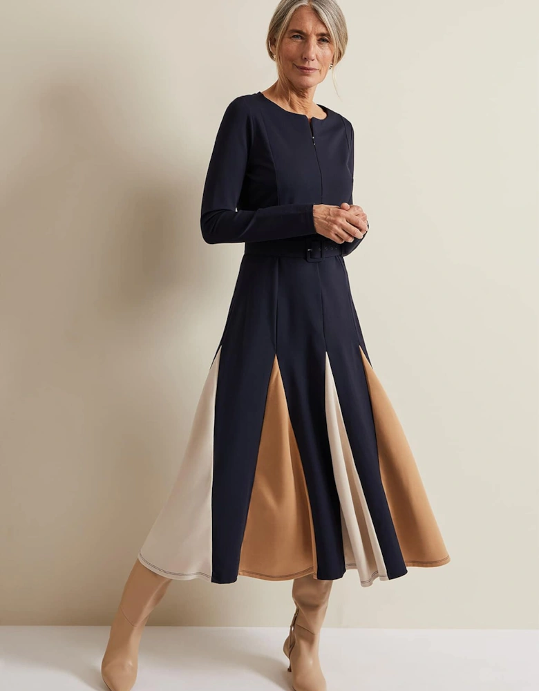 Paula Navy Midi Dress