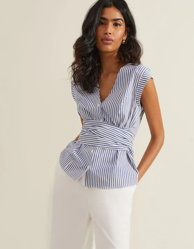 Sadie Striped Tie Waist Shirt