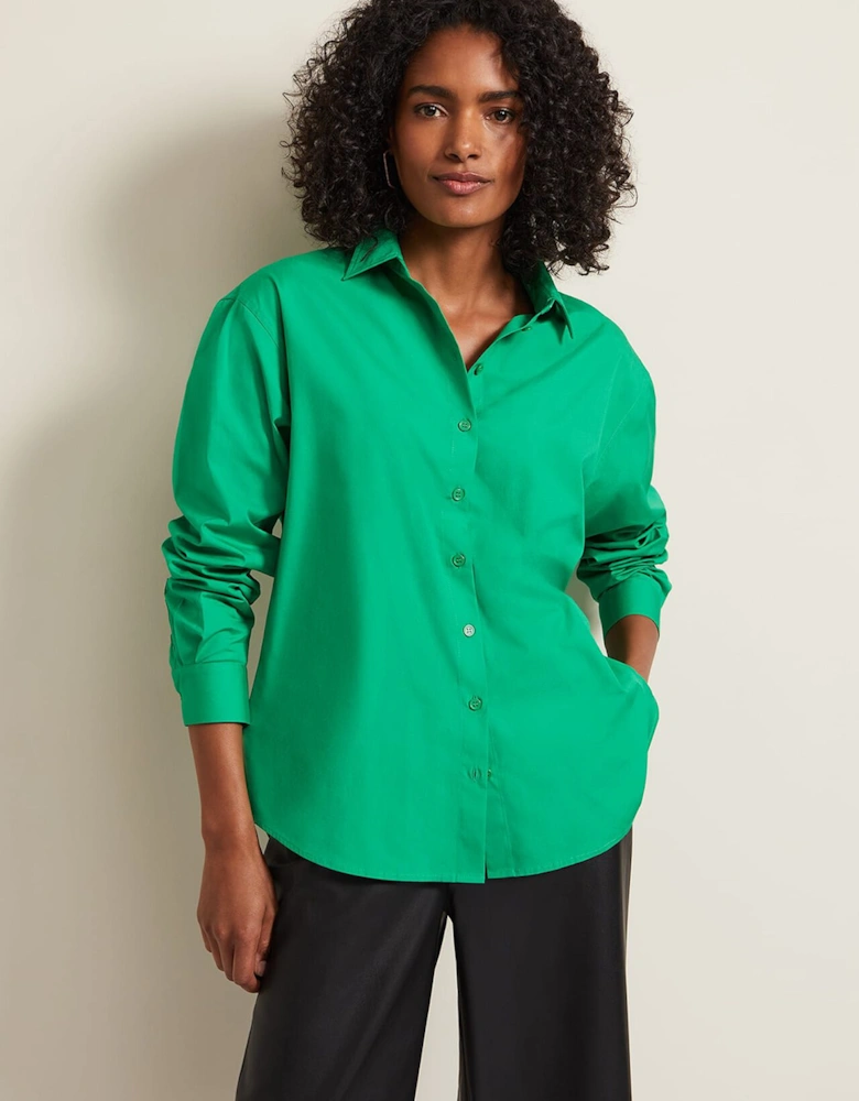 Green Cotton Oversized Shirt