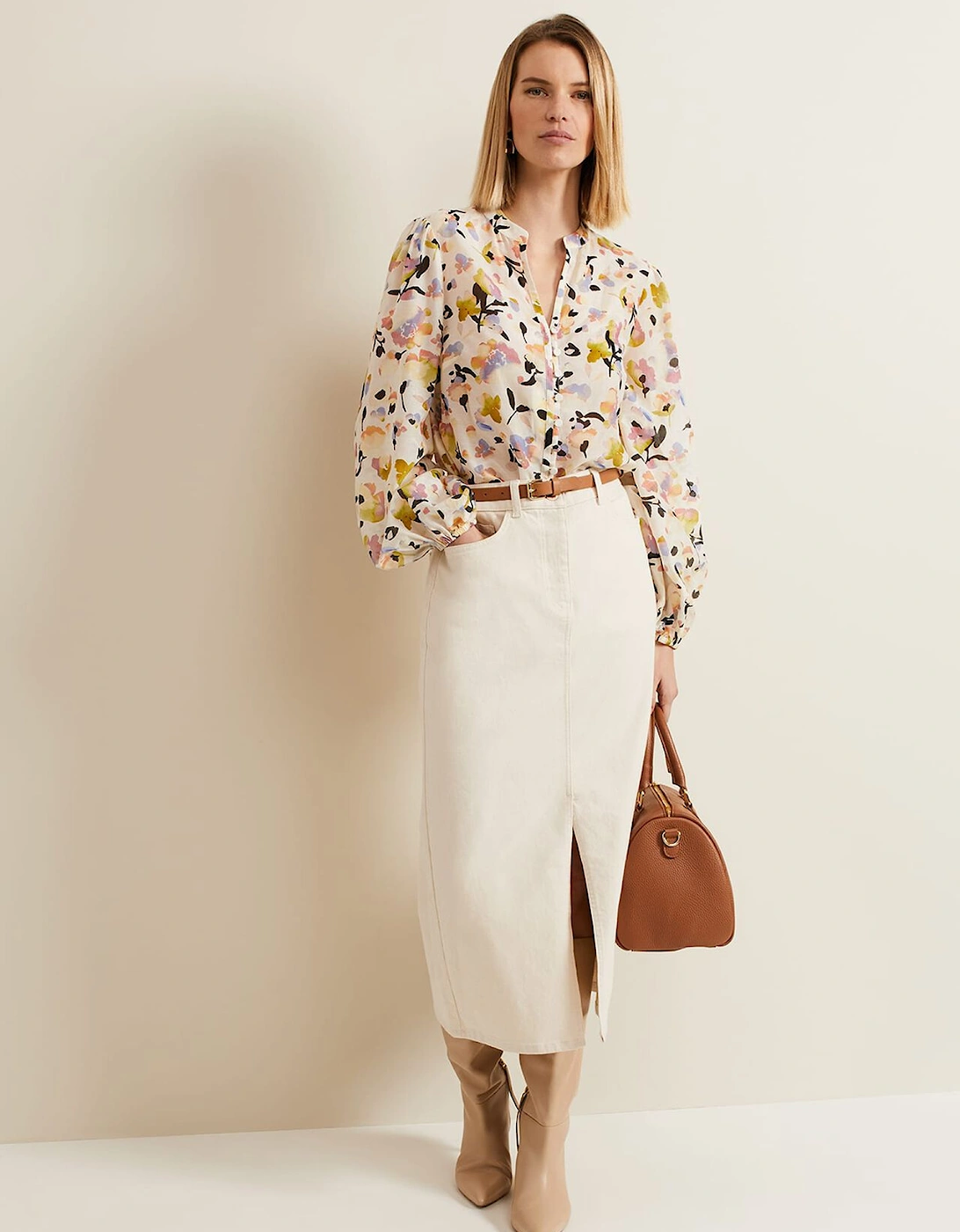 Maddie Watercolour Silk Blend Blouse